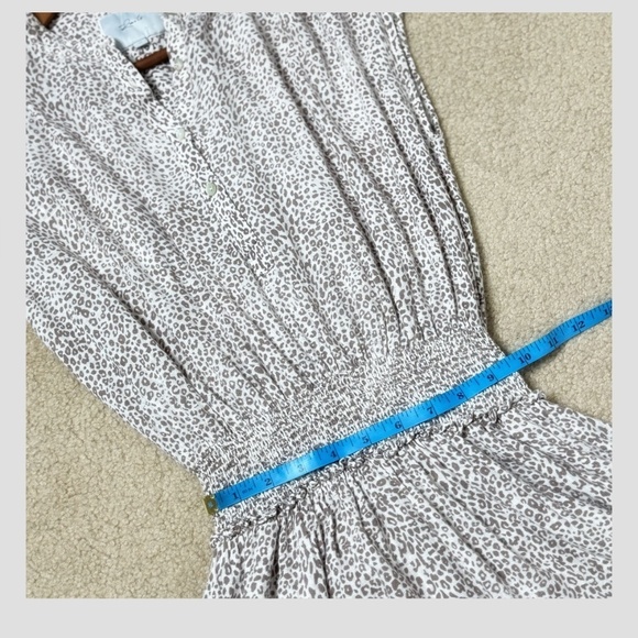 Rails Angelina Dress Sand Cheetah Shirred Waist Mini Dress Cap Sleeve Size XS - Picture 12 of 15